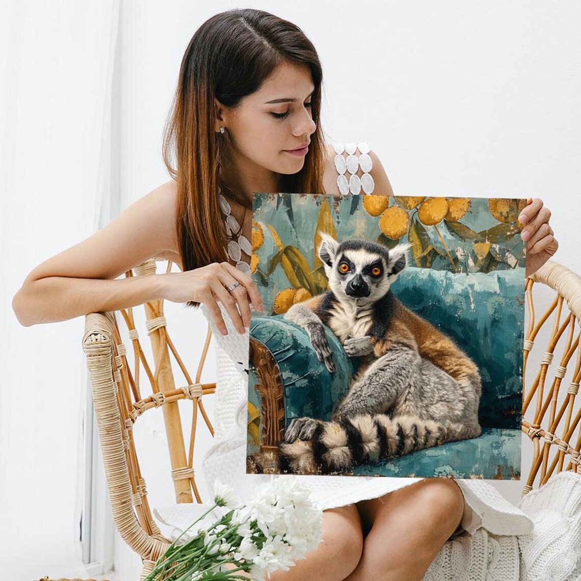 Lemur Gaze Tropical Nature Art Print for Living Room - Image 3