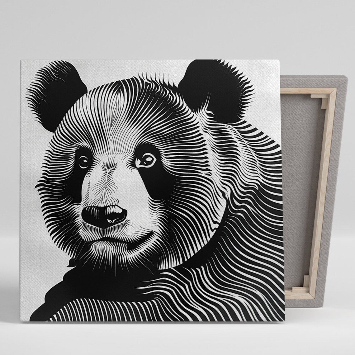 Panda Illusion Art Print, Contemporary Minimalist