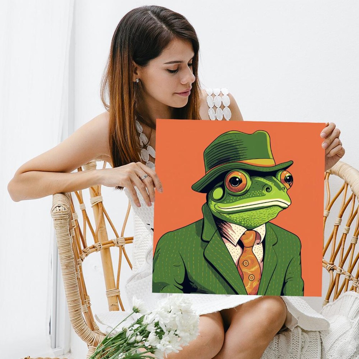 Dapper Frog Gentleman Whimsical Animal Art Print - Image 3