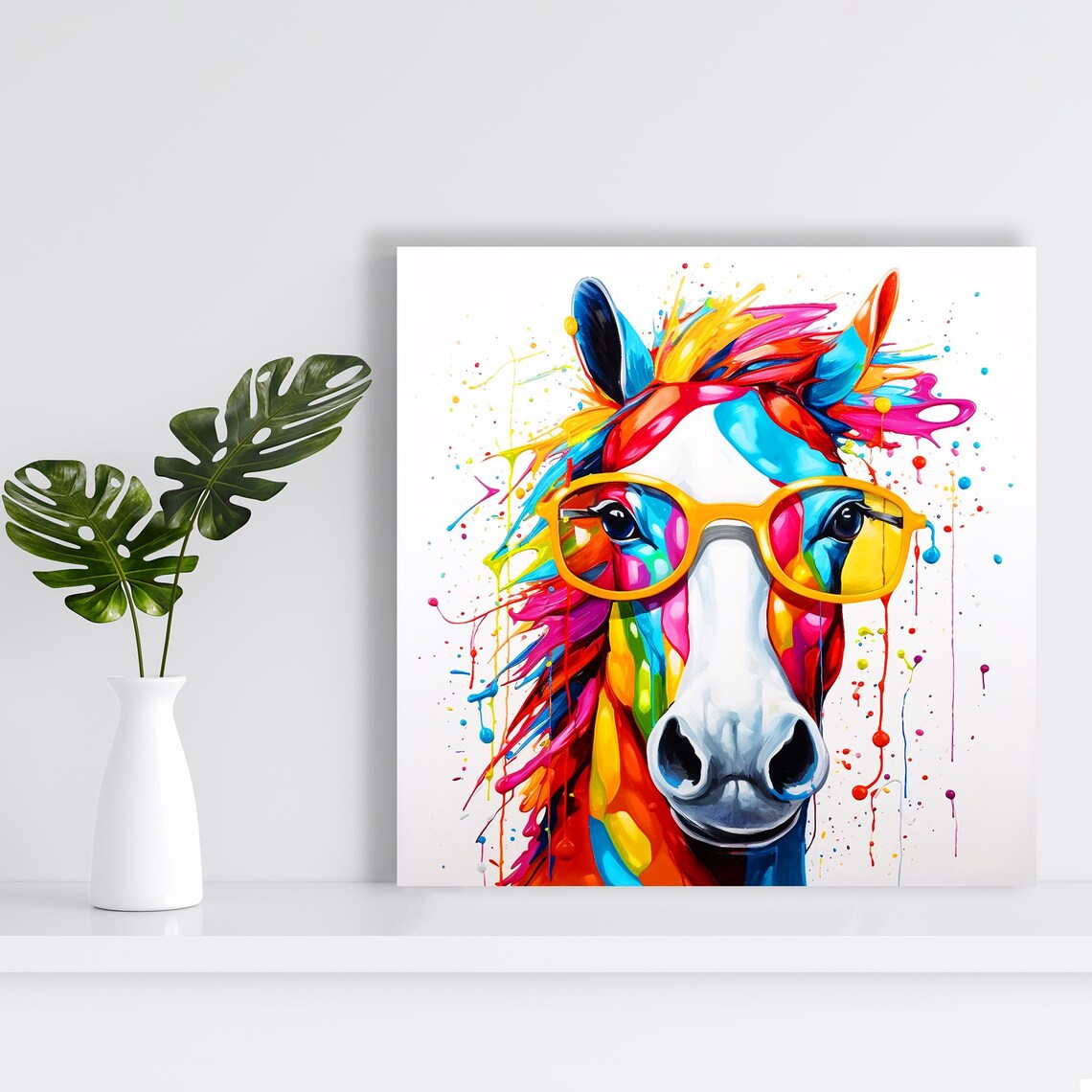 Psychedelic Horse Vision Poster, Pop Whimsical Decor - Image 2