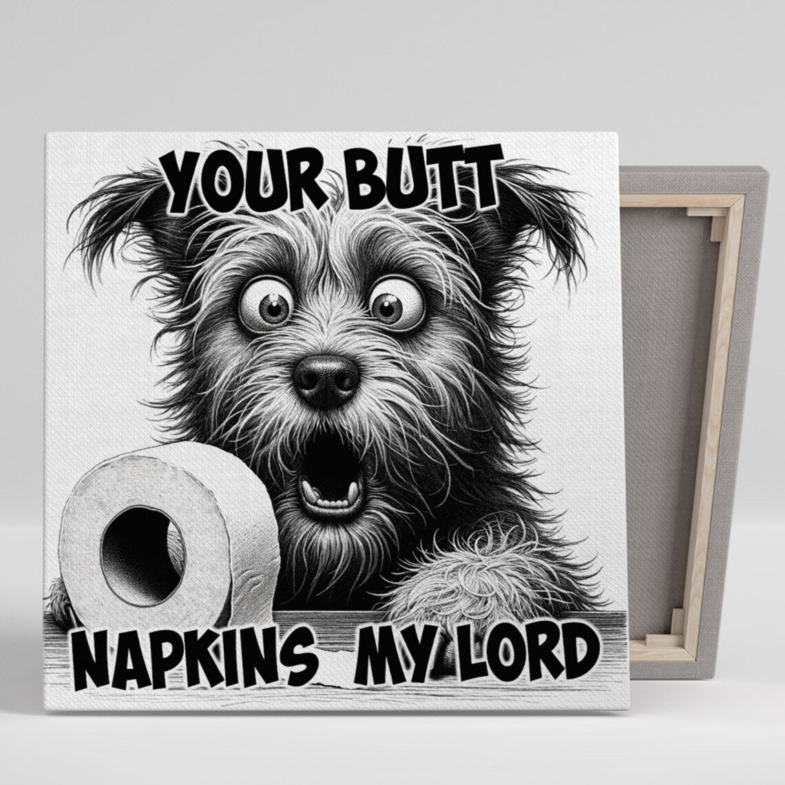 Dog Toilet Paper Art Or Poster Funny Dog Art Bathroom Decor Animal Art Pet Art Home Decor Dog Wall Hanging