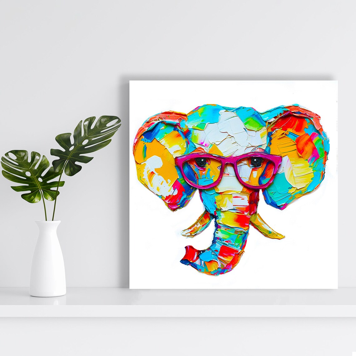 Vibrant Elephant Pop Art Poster for Kids' Room Decor - Image 2