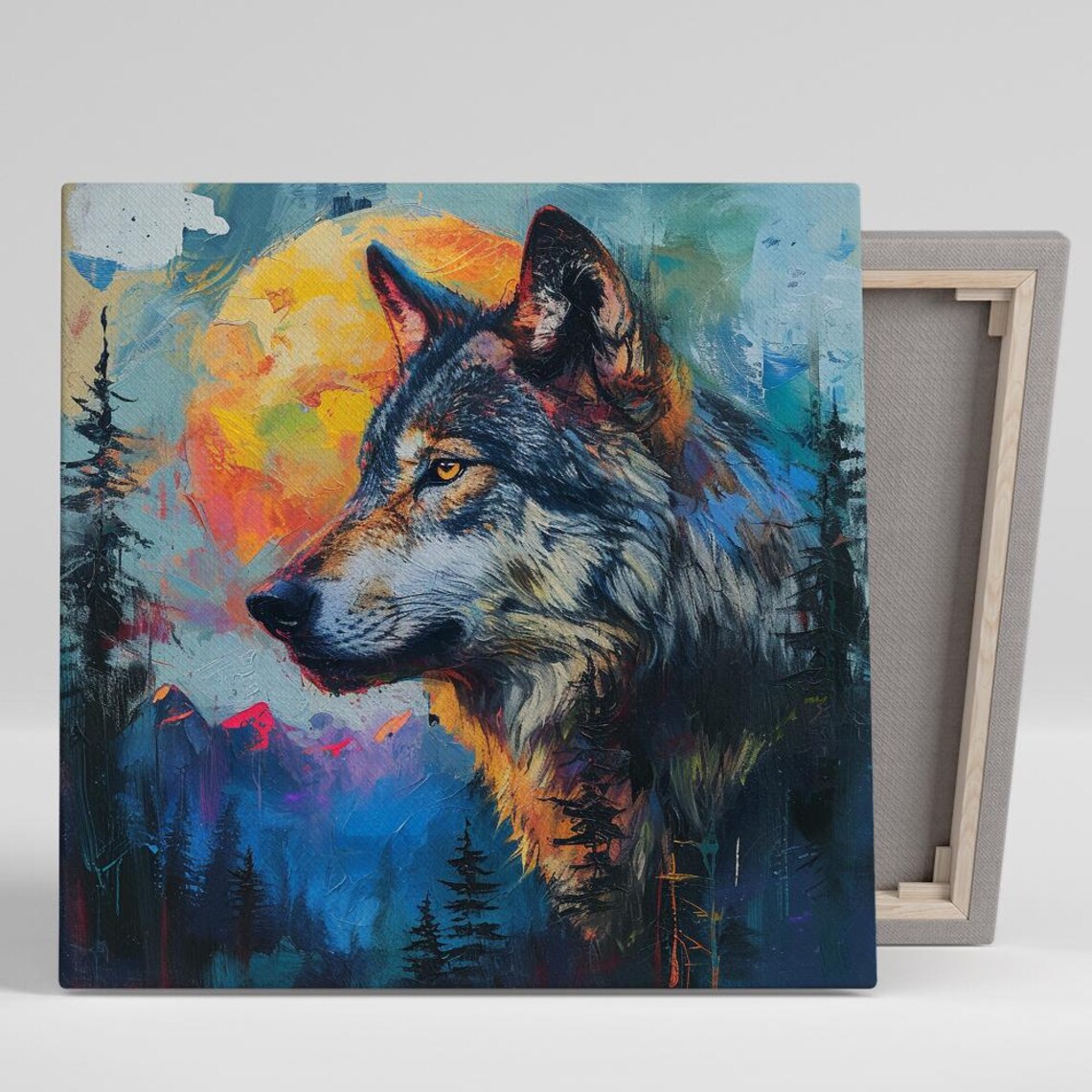 Wolf Spirit Rustic Wall Art Print, Animal Decor