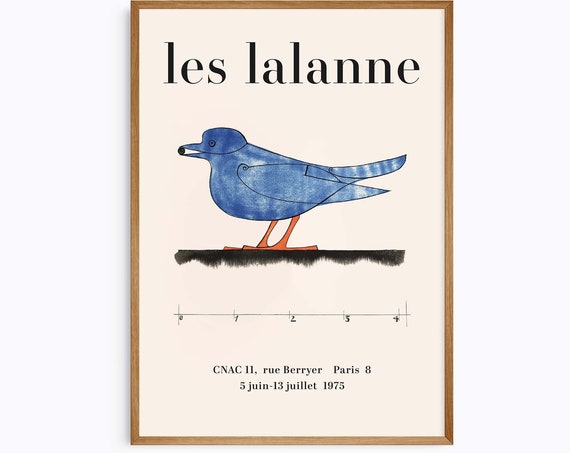 Les Lalanne Bird Poster Blue Bird Wall Art Paris Exhibition Poster Eclectic Vintage Fine Art Exhibition Prints For Decor