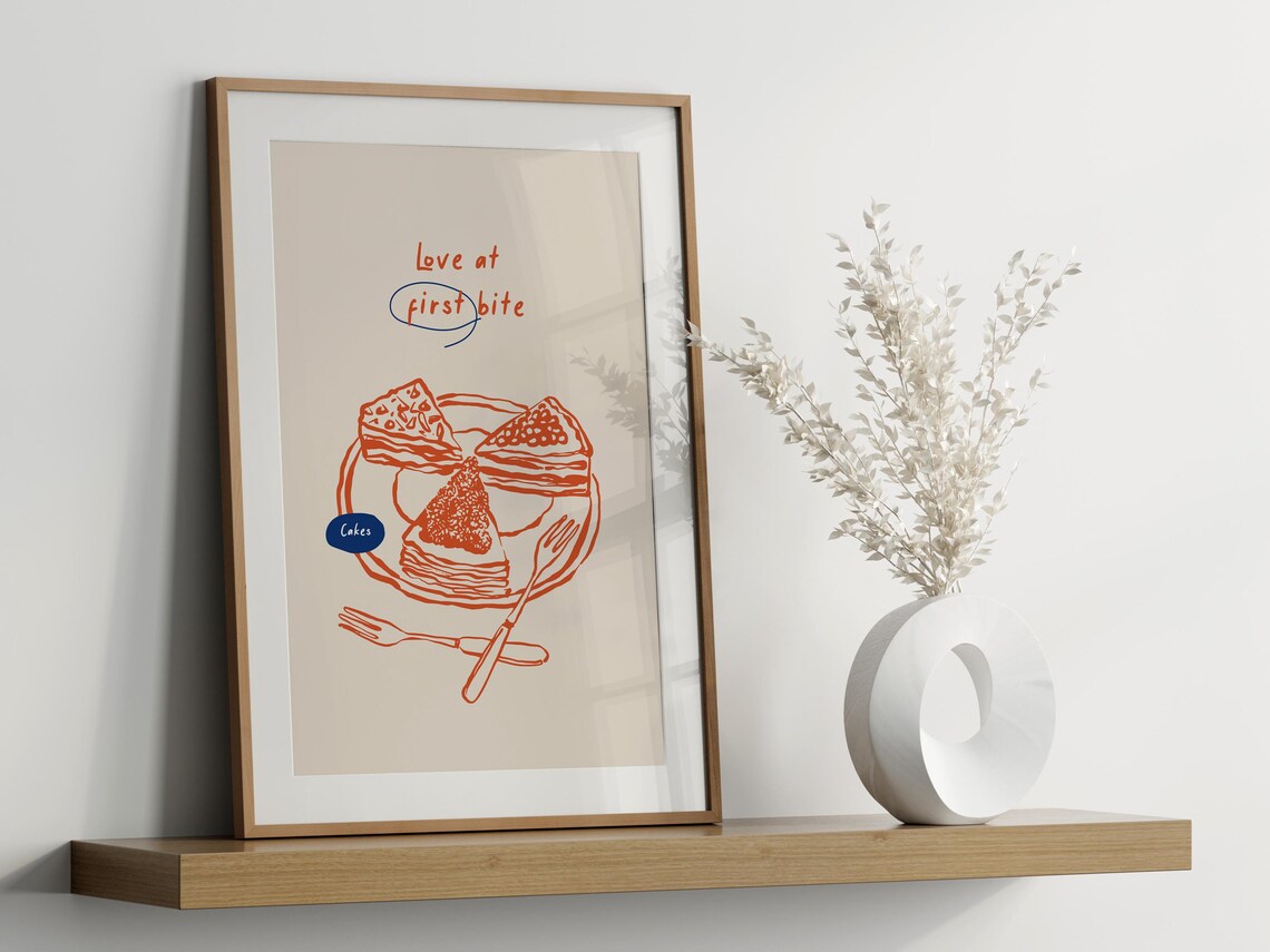 Dessert Sketch, Modern Style Vintage Food Poster - Image 3