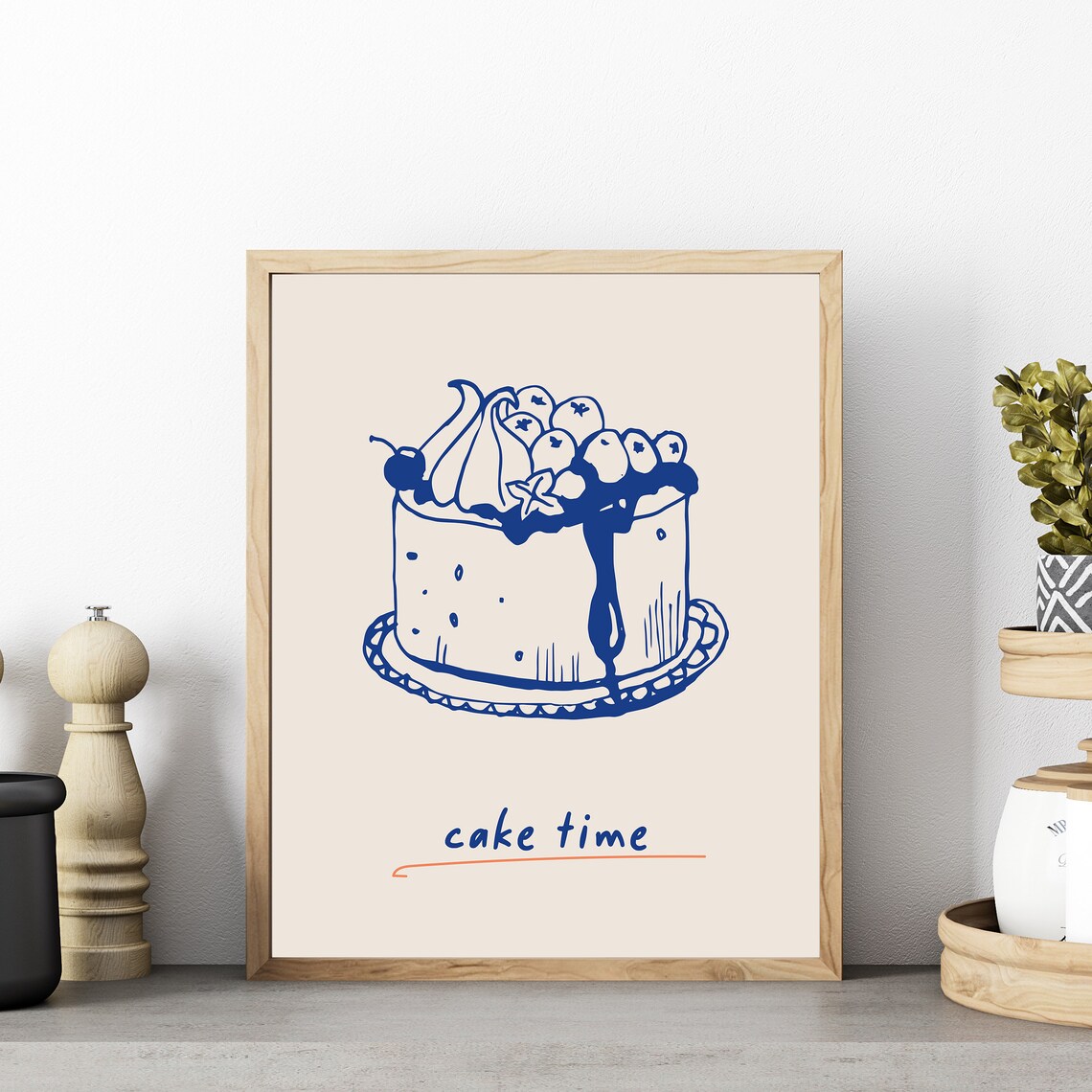 Cake Dessert, Modern Style Kitchen Decor Poster