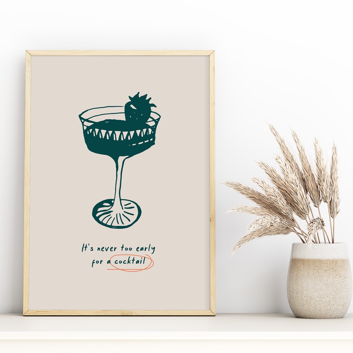 Cocktail Bar Cosmo Art Print, Vintage Kitchen Decor - Image 2