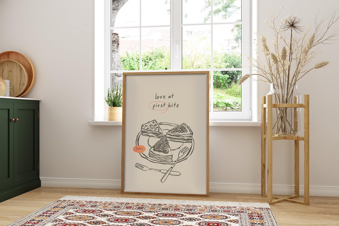 Dessert Sketch, Modern Style Vintage Food Poster - Image 4