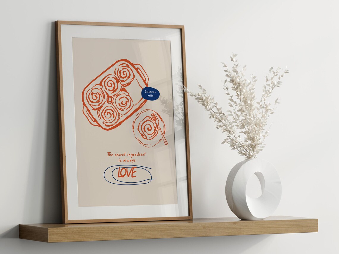 Cinnamon Roll Poster, Vintage Kitchen Decor - Image 2