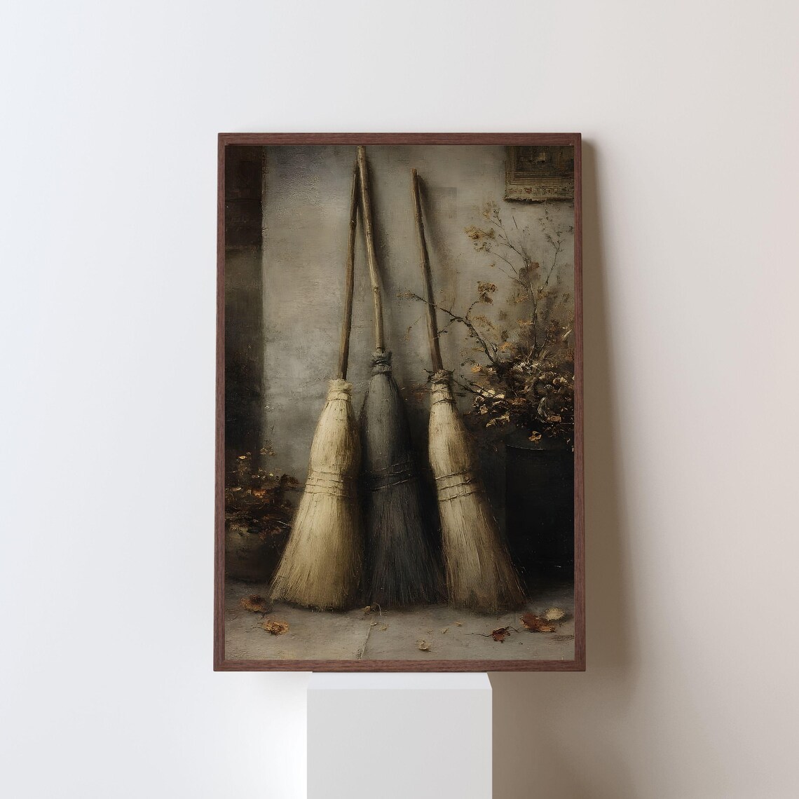 Rustic Witch Broom Print Vintage Autumn Farmhouse Wall Art 114