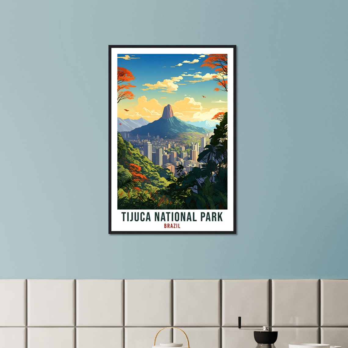 Tijuca National Park Travel Print Wall Art Tijuca National Park Brazil Wall Hanging Artwork Art Gifts Tijuca Travel Poster Brazil Art Lovers - Image 4