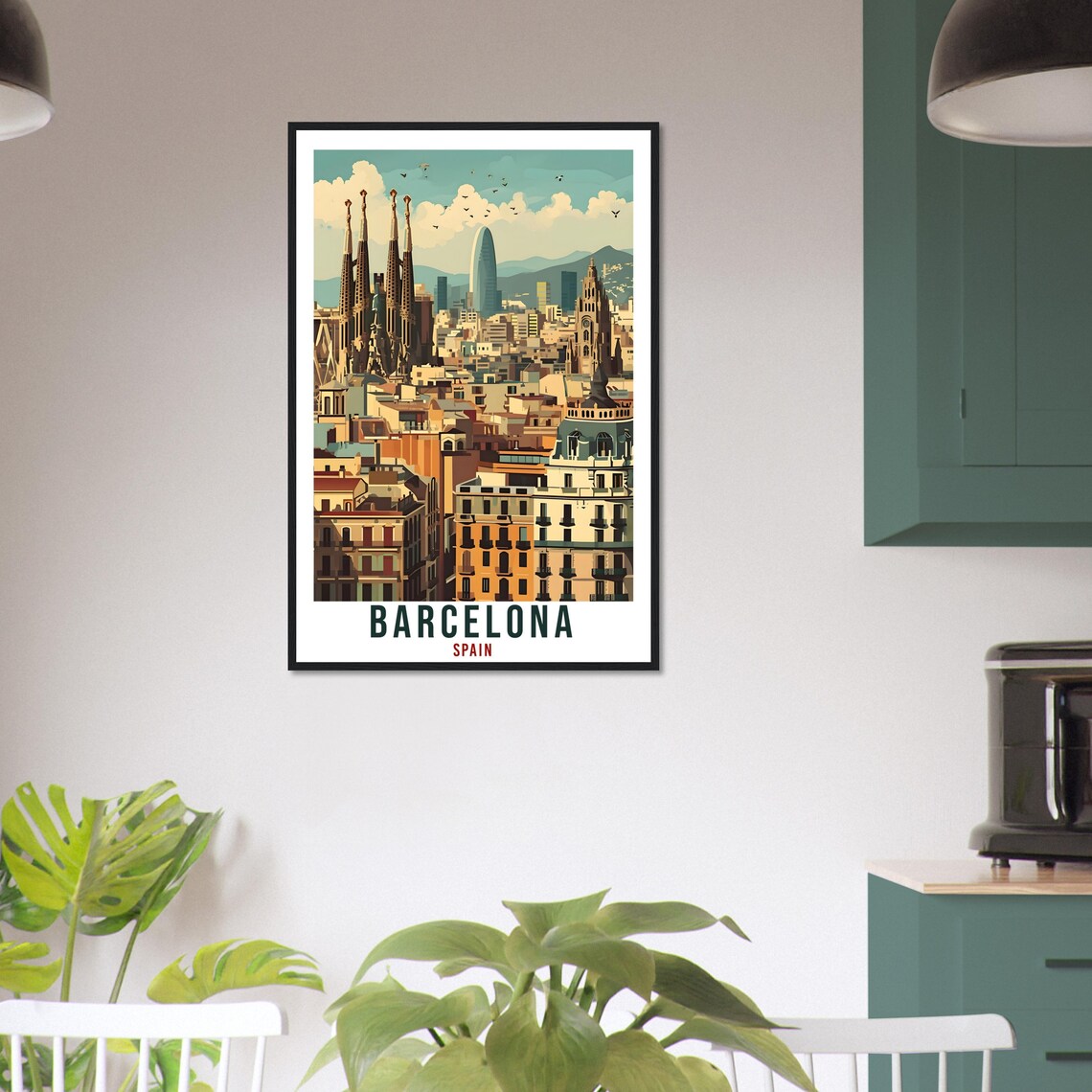 Barcelona Travel Print Wall Art Barcelona Spain Wall Hanging Artwork Barcelona Art Gifts Barcelona Travel Poster Spain Art Lovers Gift - Image 3