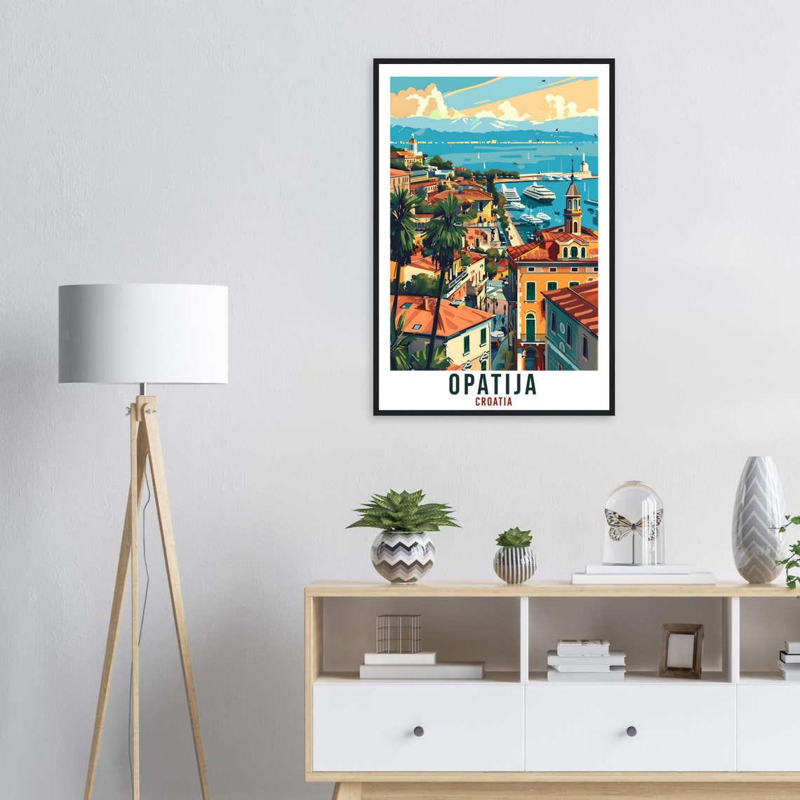 Opatija Travel Print Croatia Wall Art Wall Hanging Home Dcor Opatija Gift Croatian Landmark Artwork Gift Croatia Holiday Travel Poster - Image 2