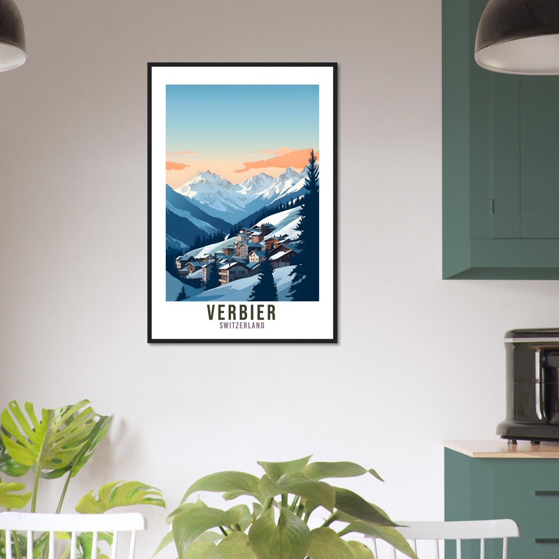 Verbier Travel Print Wall Art Verbier Home Decor Switzerland Gift Holiday Verbier Art Print Verbier Travel Poster Swiss Mountain Landscape - Image 2