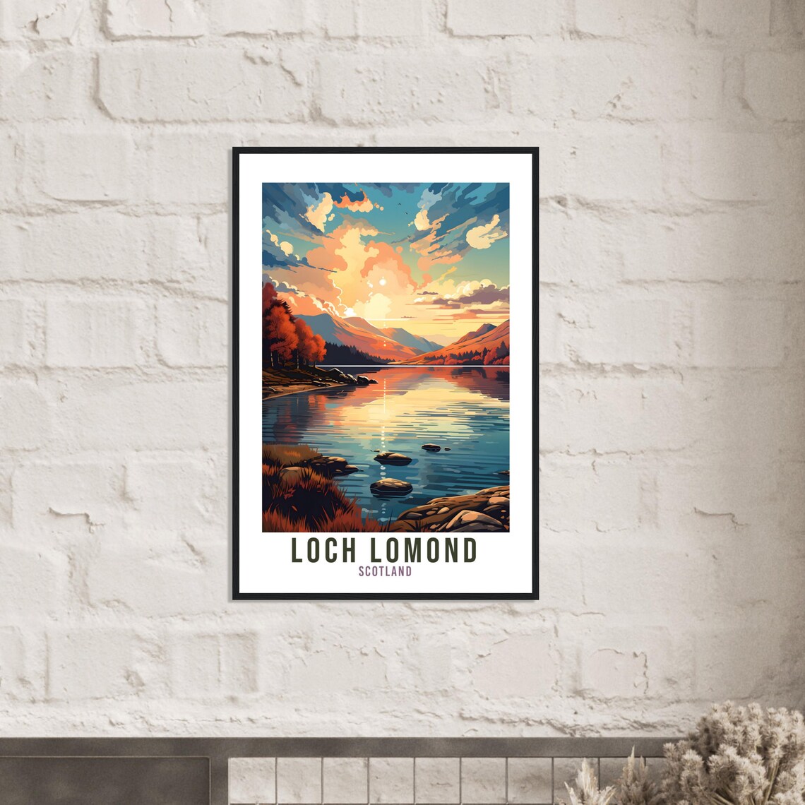 Loch Lomond Scotland Sunset Lake Golden Sky Nature Travel Poster - Image 4