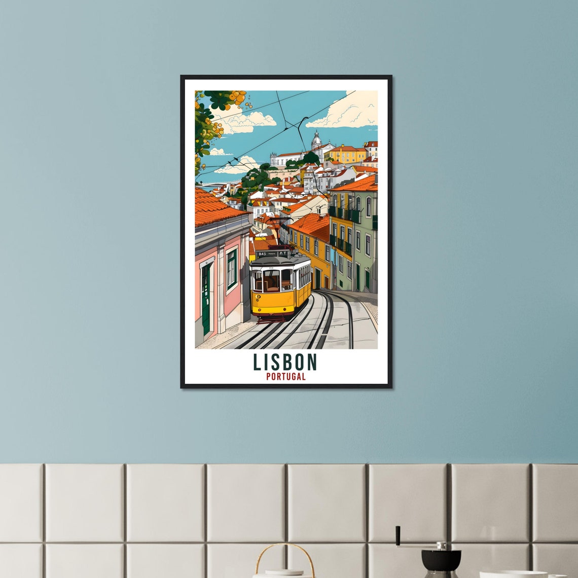 Lisbon Travel Print Home Decoration Wall Art Gift Lisbon Wall Hanging Art Lover Portugal Artwork Lisbon Portugal Travel Poster Holiday Print - Image 2