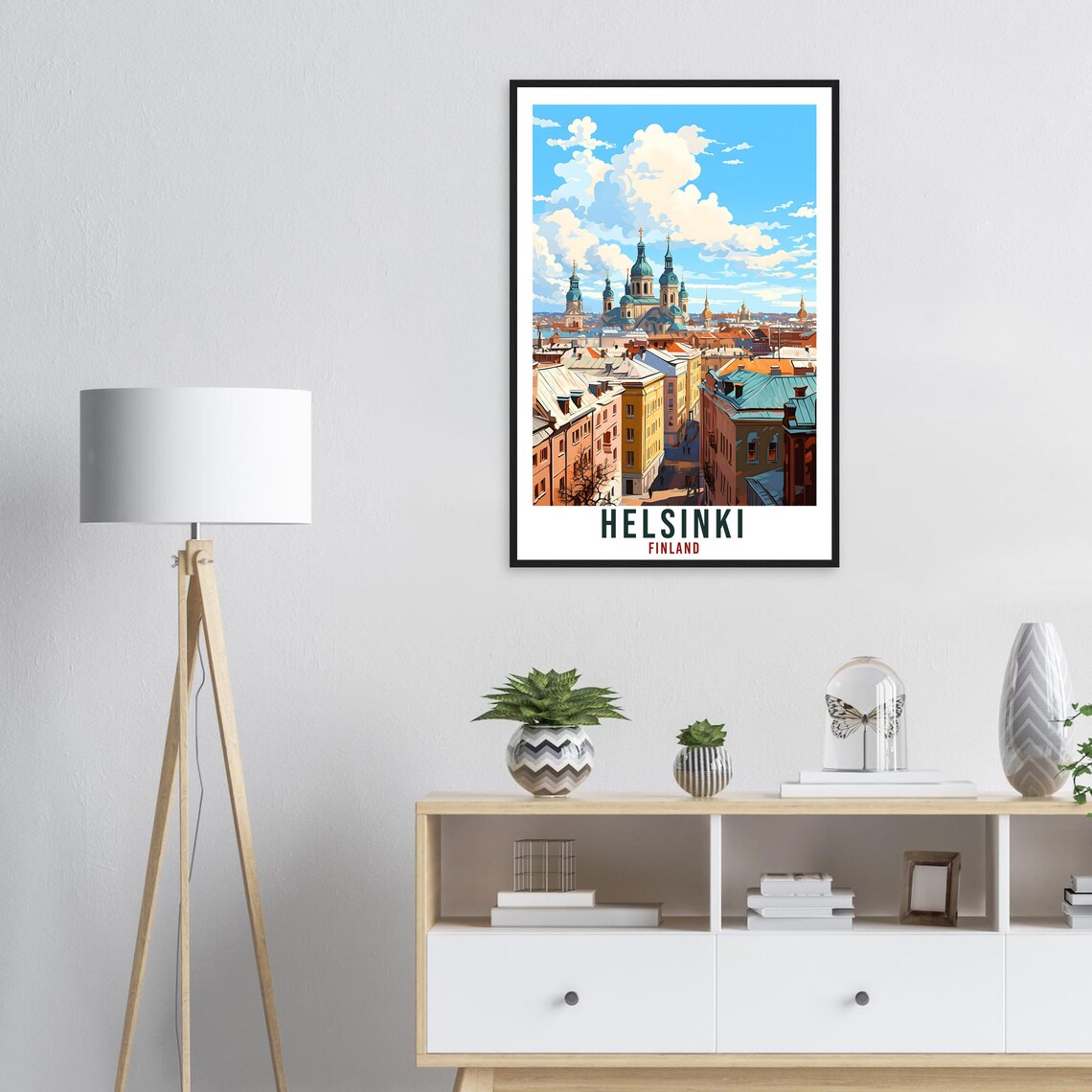 Helsinki Finland Onion Dome Cathedral Cityscape Vintage Travel Poster - Image 2