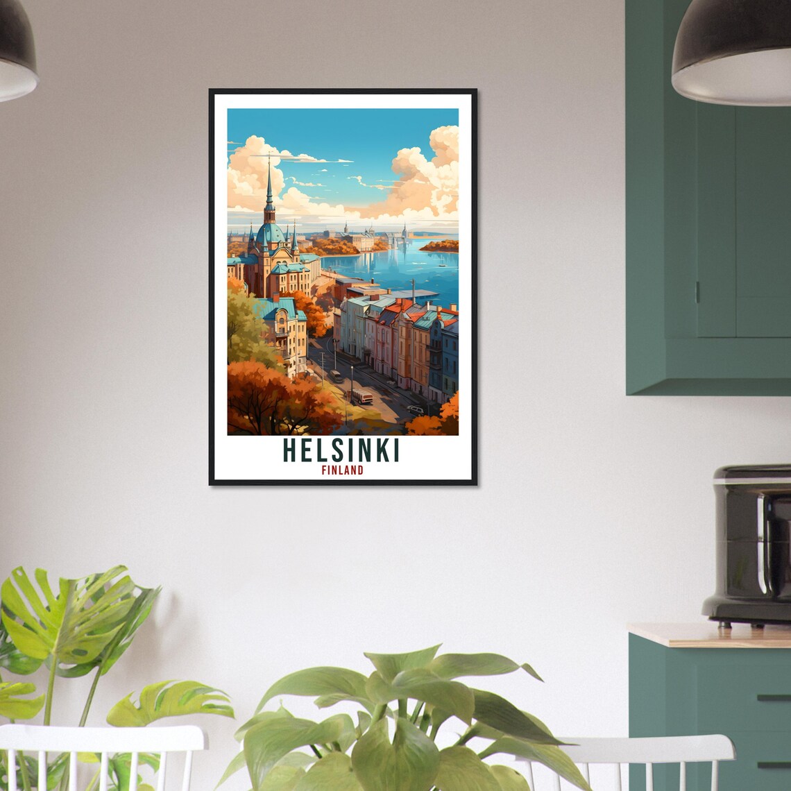 Helsinki Finland Autumn City Vintage Travel Illustration Poster - Image 4