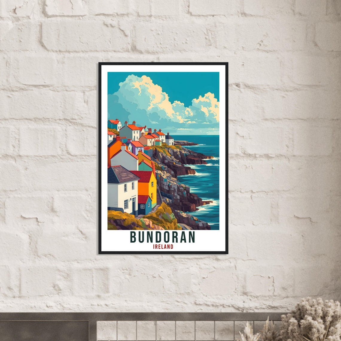 Bundoran Travel Print Ireland Home Decoration Bundoran Coast Wall Art Wall Hanging Art Lover Irish Artwork Bundoran Ireland Travel Poster - Image 2