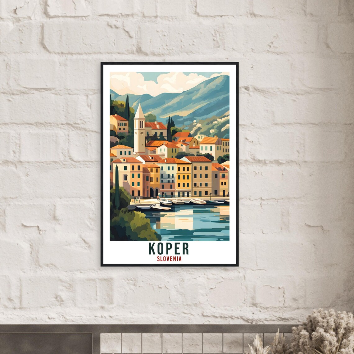 Koper Slovenia Adriatic Old Town Harbour Vintage Travel Poster - Image 2
