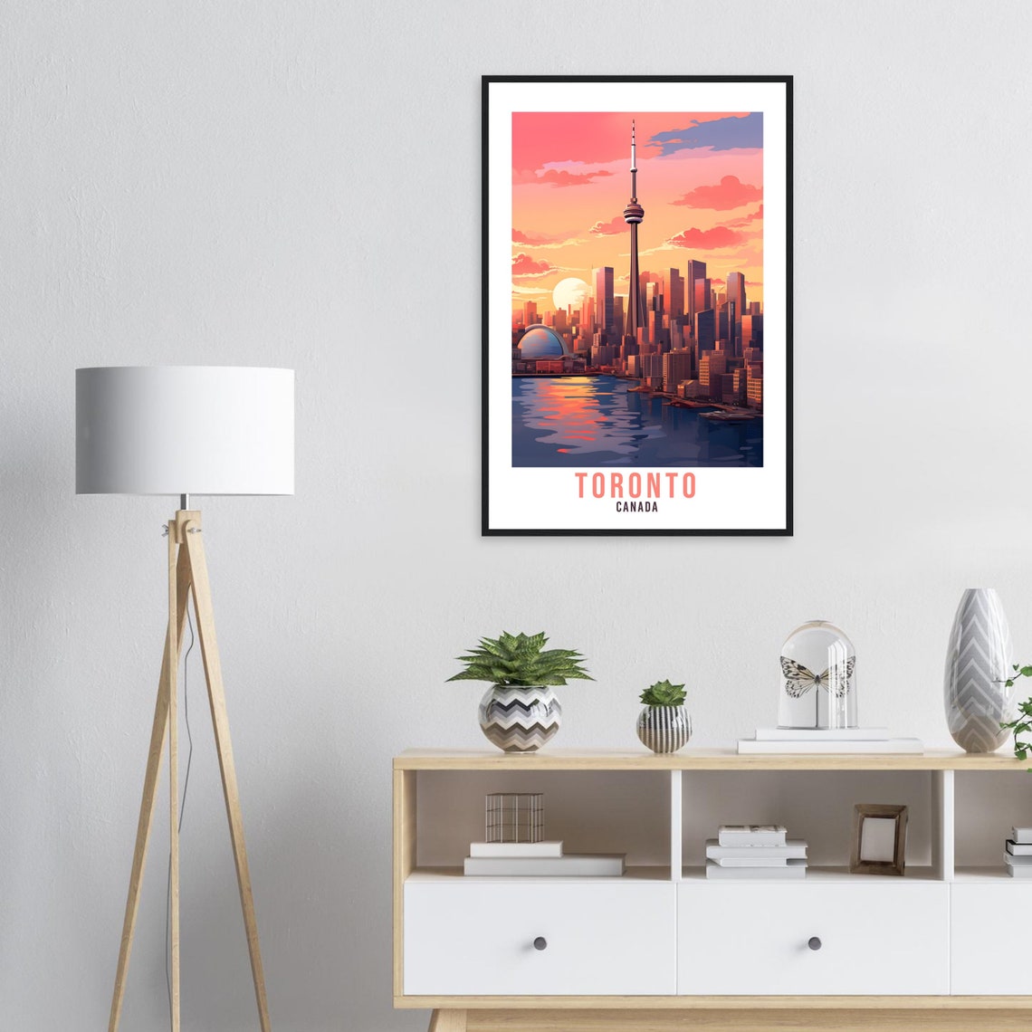 Toronto Canada CN Tower Sky Skyline Sunset Harbor View Poster - Image 4