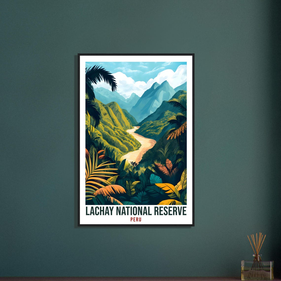 Lachay National Reserve Peru Jungle River Landscape Travel Poster Art - Image 3
