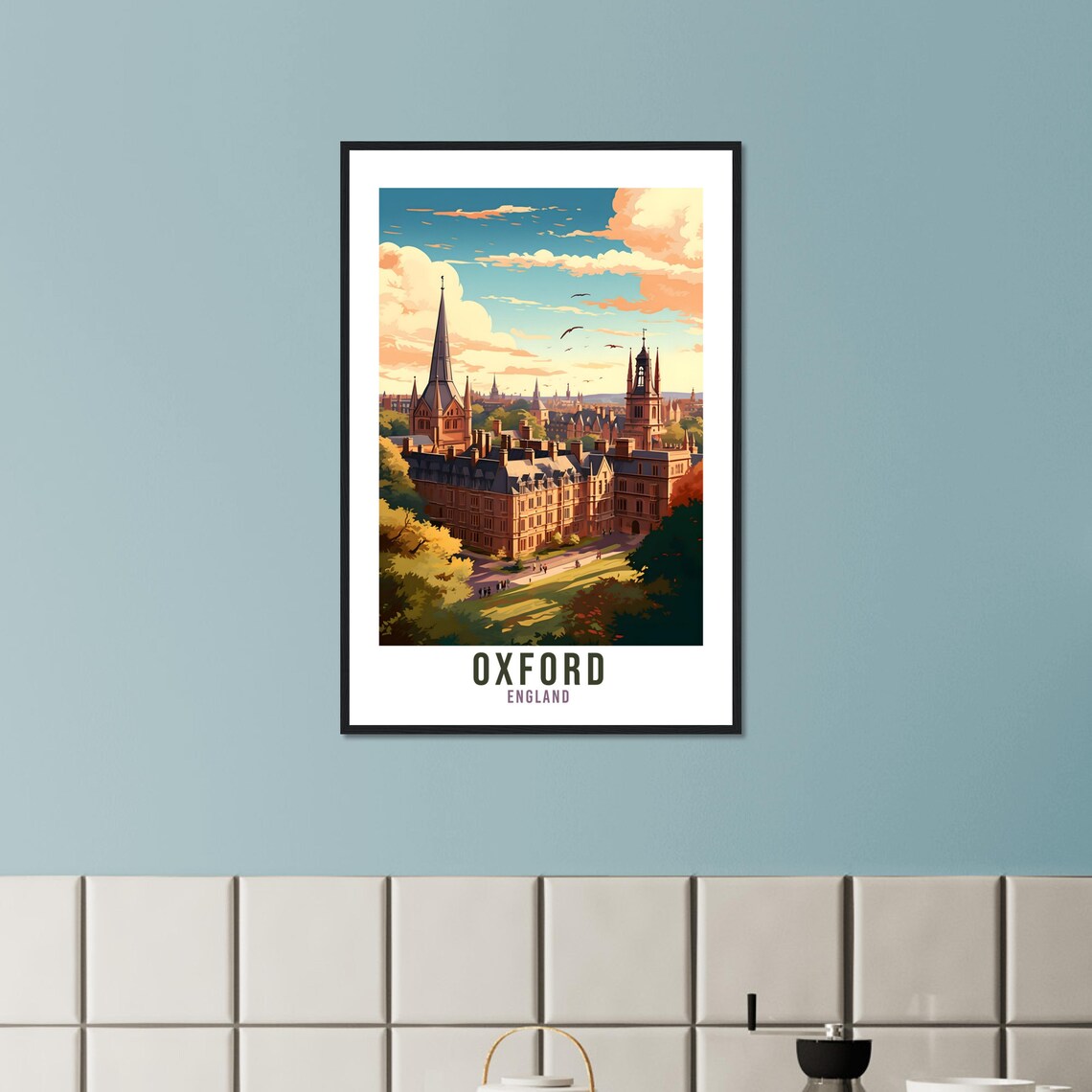 Oxford Travel Poster, Oxfordshire England Wall Art - Image 3