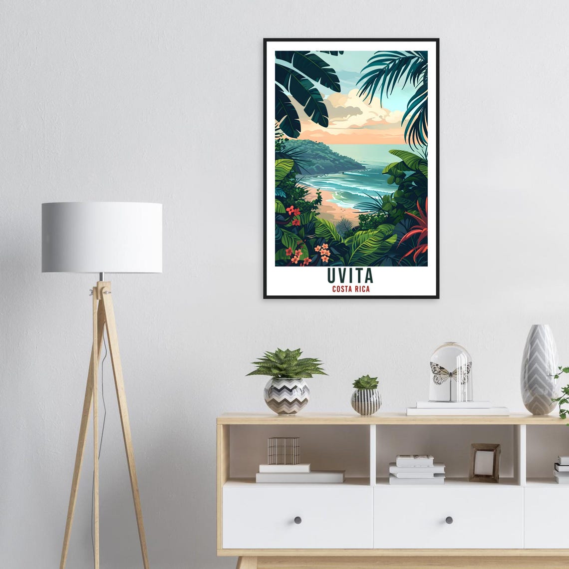 Uvita Costa Rica Travel Print Wall Art Wall Hanging Home Dcor Uvita Wall Art Gift Landmark Artwork Travel Art Costa Rica City Travel Poster - Image 3