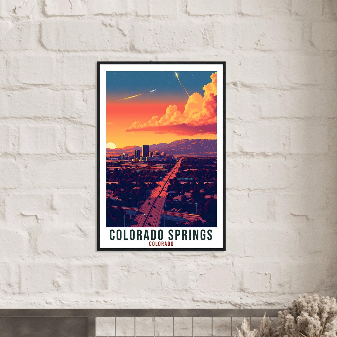 Colorado Springs Colorado Sunset Skyline Mountain Dusk Poster - Image 4