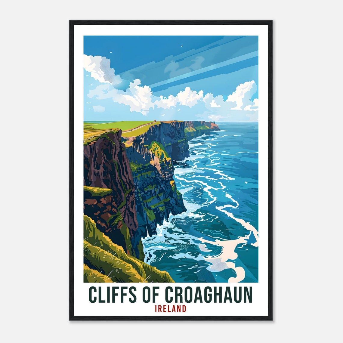 Cliffs of Croaghaun Ireland Dramatic Sea Cliffs Travel Poster - Image 4