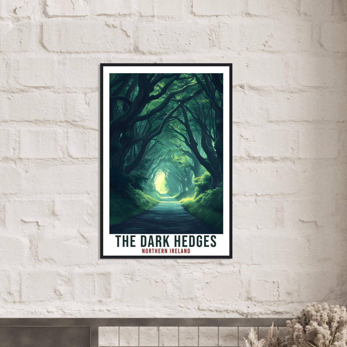 The Dark Hedges Northern Ireland Tree Tunnel Vintage Travel Poster - Image 3
