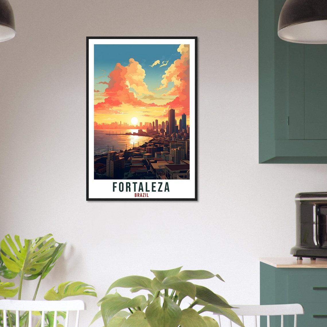 Fortaleza Brazil Coastal City Skyline at Sunset Ocean View Poster - Image 4