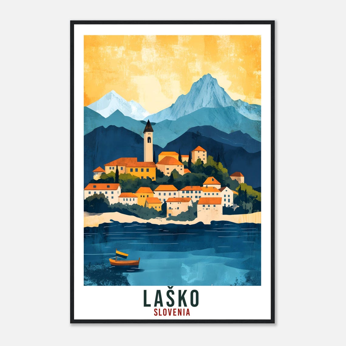 Lako Travel Print Slovenia Home Decor Lako Wall Art Gift Wall Hanging Art Lover Lako Slovenia Artwork Travel Poster Slovenia Travel Art - Image 4