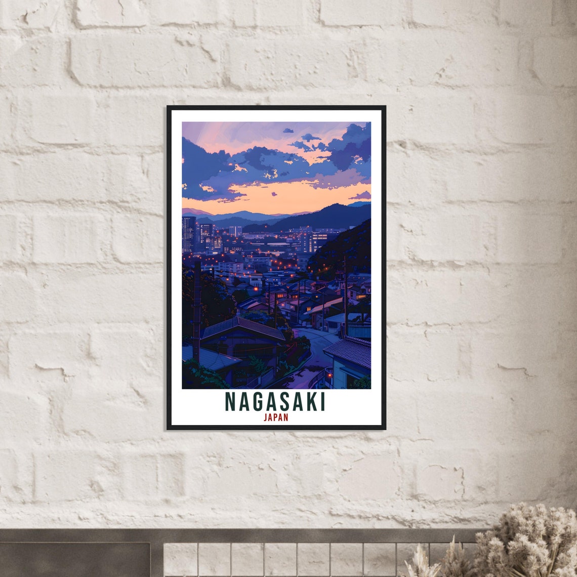 Nagasaki Japan Travel Print Home Decoration Wall Art Gift Wall Hanging Art Lover Japanese Artwork Japan Nagasaki Travel Poster City Print - Image 3