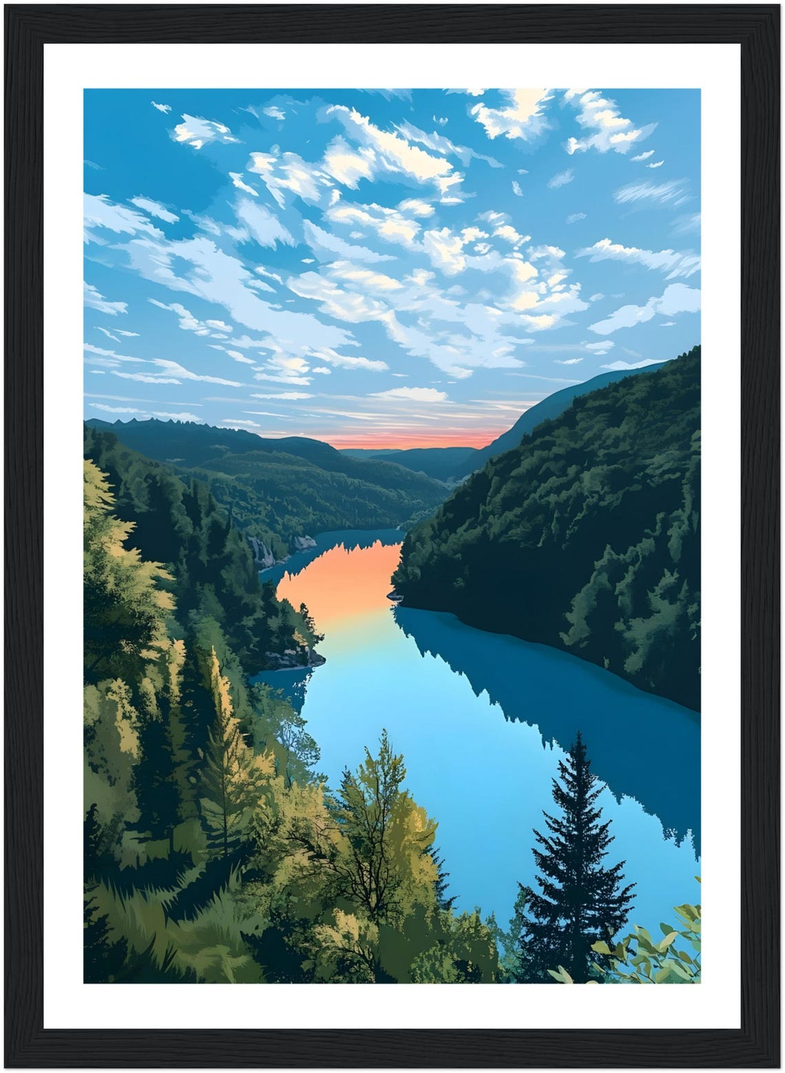 Plitvice Lakes National Park Sunset Valley Landscape Travel Poster - Image 2