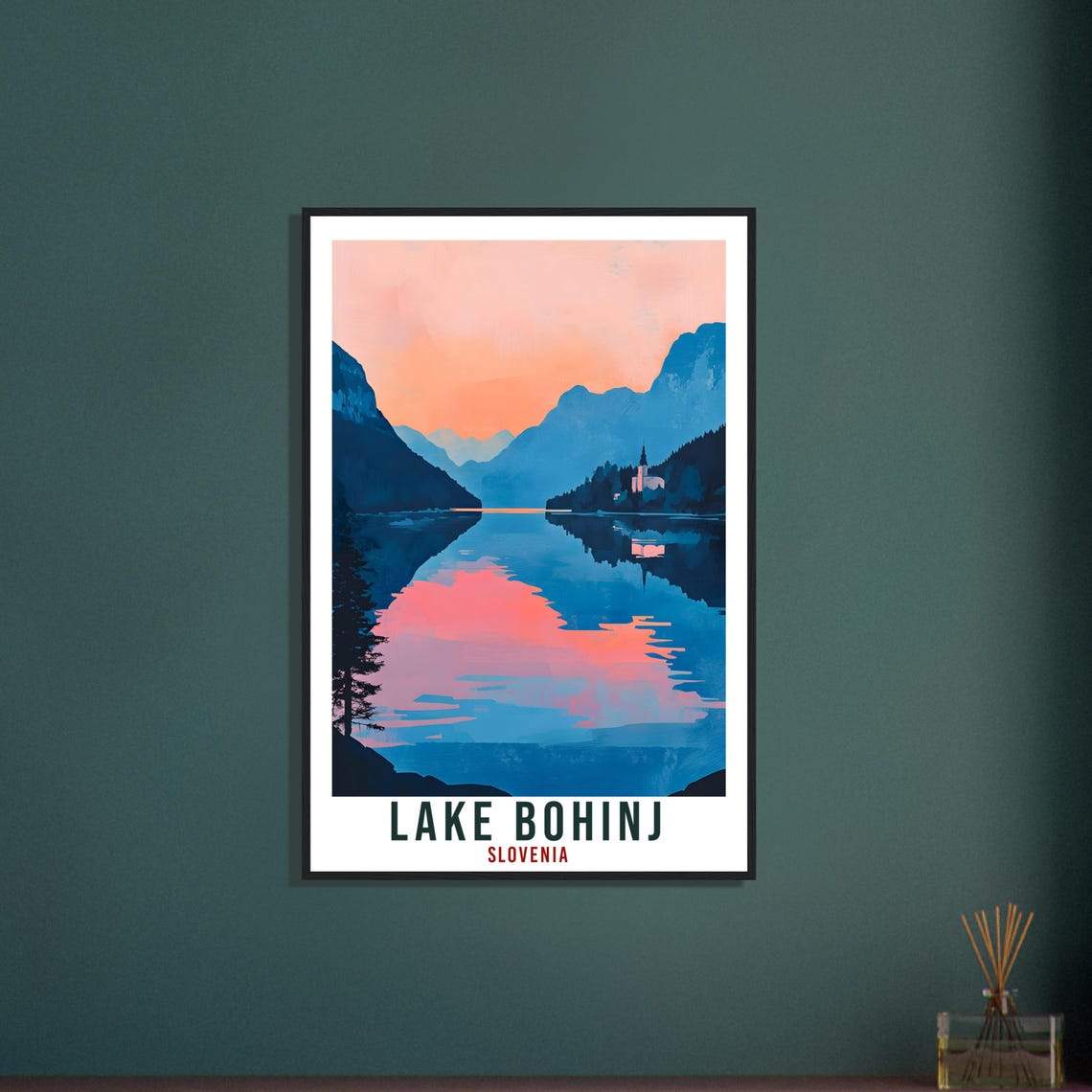 Lake Bohinj Slovenia Sunset Poster With Mountain Lake Reflection - Image 3