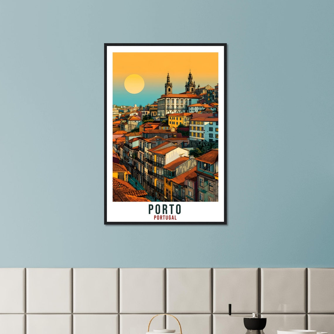 Porto Travel Print Portugal Wall Art Wall Hanging Home Dcor Porto Gift Portugal Landmark Artwork Gift Porto Portugal Holiday Travel Poster - Image 2
