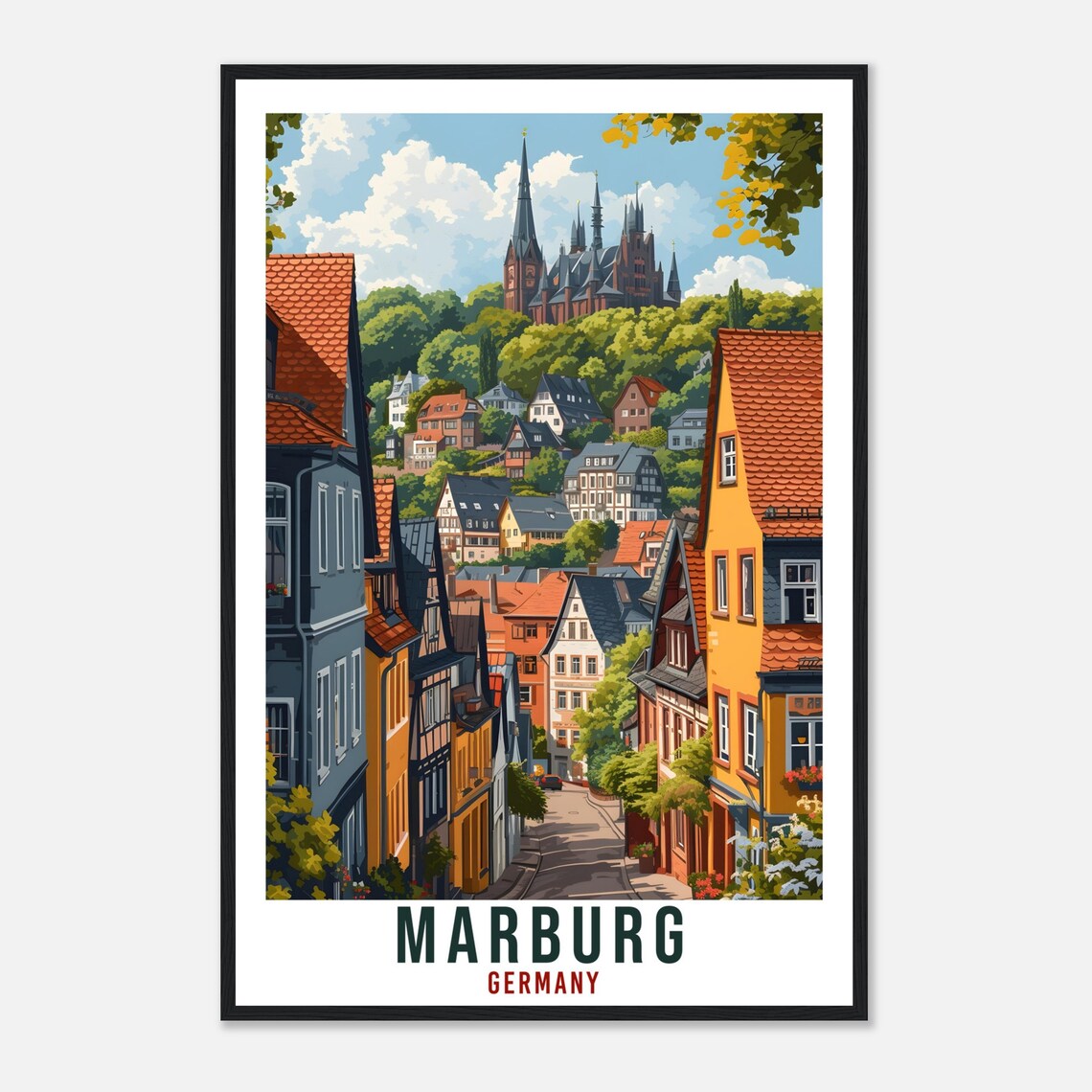 Marburg Travel Poster, German City Wall Art - Image 4