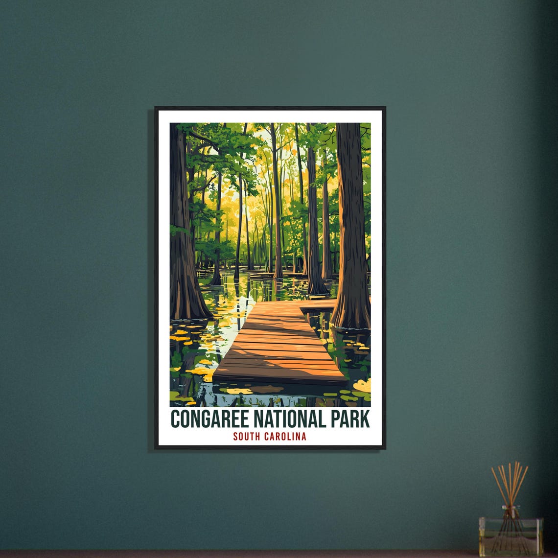 Congaree National Park South Carolina Usa Travel Print Wall Art Wall Hanging Home Dcor Congaree Gift Travel Art Usa Artwork Travel Poster - Image 3