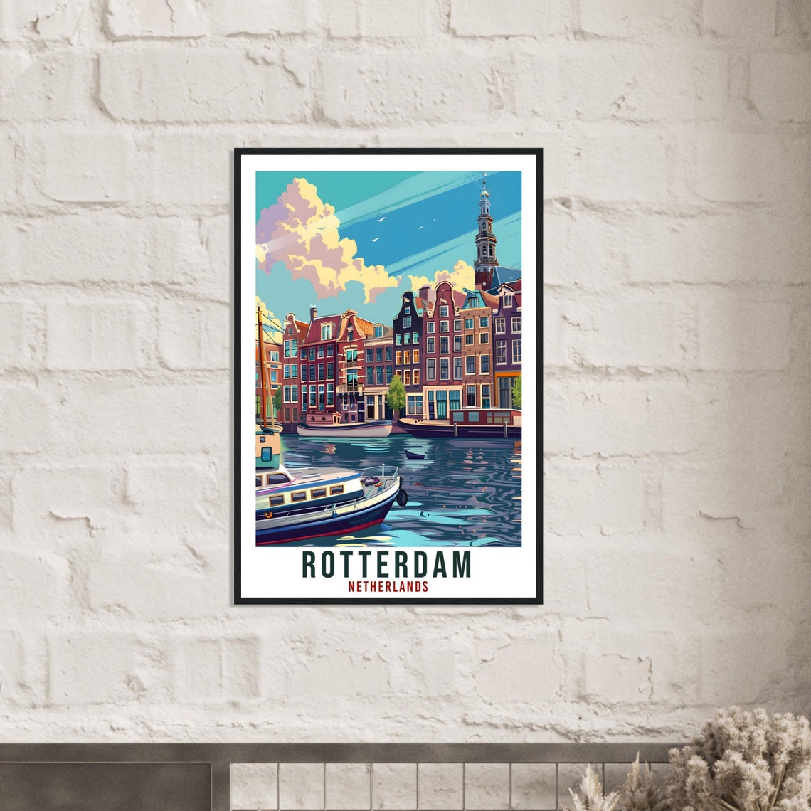 Rotterdam Netherlands Historic Waterfront Boats Vintage Travel Poster - Image 3