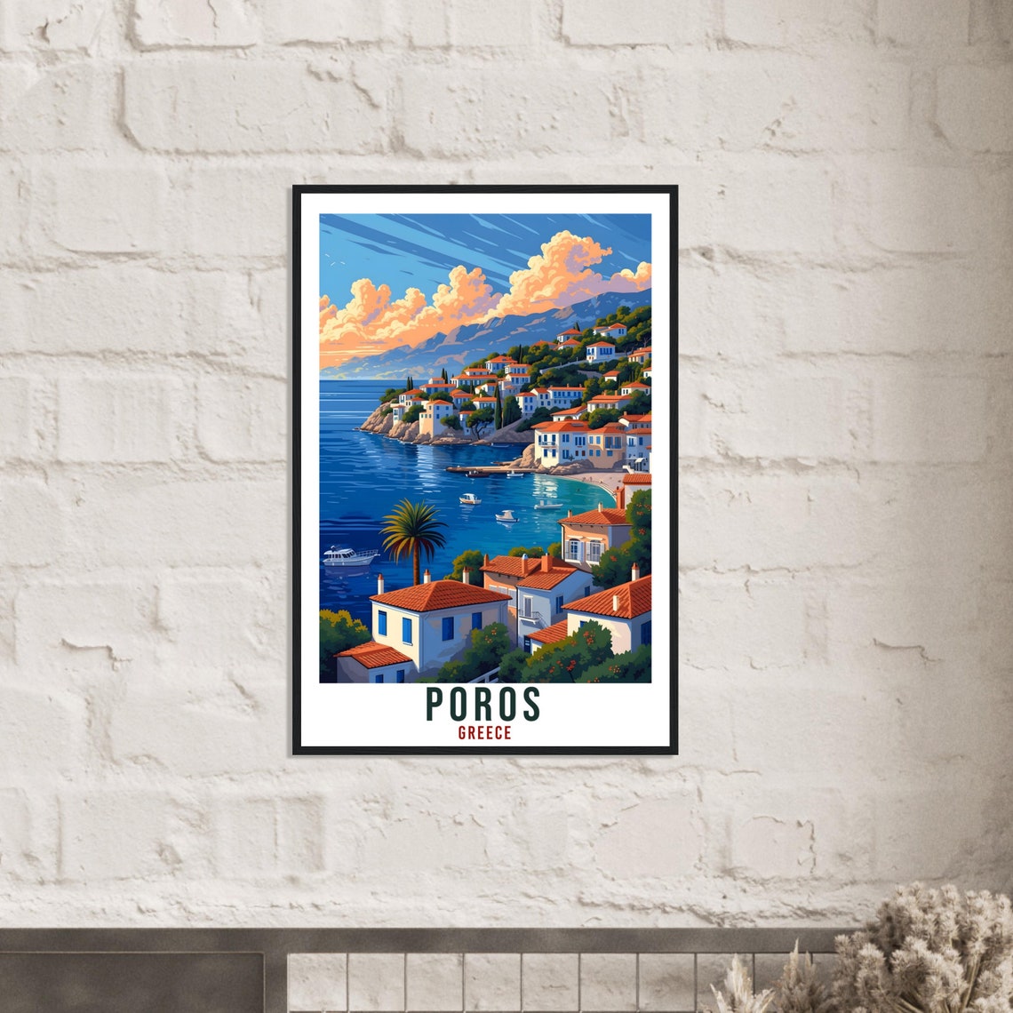 Poros Travel Print Greece Home Decoration Poros Greek Island Wall Art Gift Wall Hanging Art Lover Greece Artwork Poros Gift Travel Poster - Image 2