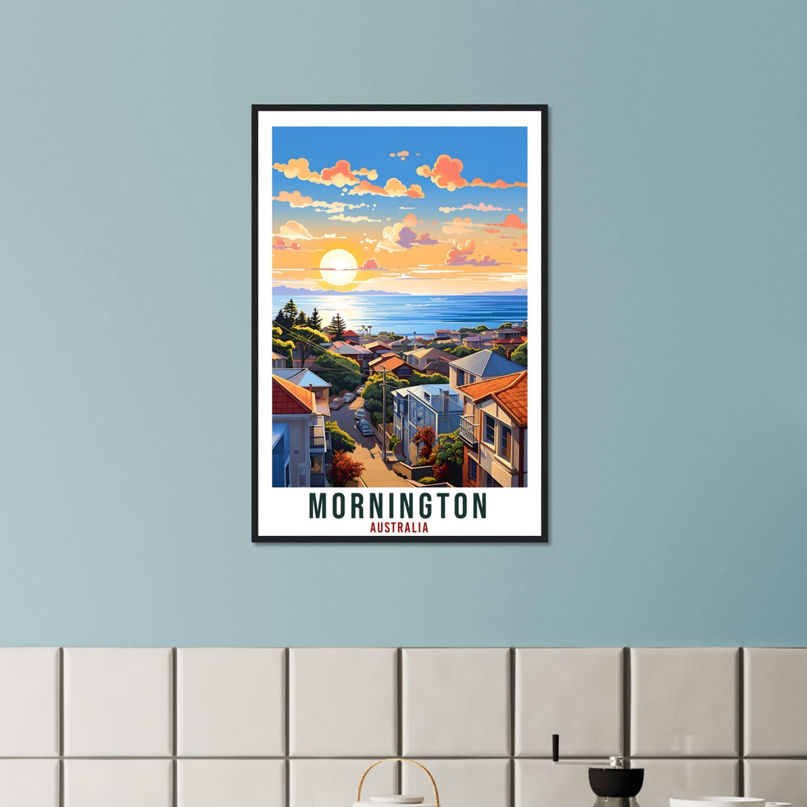 Mornington Australia Coastal Sunset Town Seaside Travel Poster - Image 3