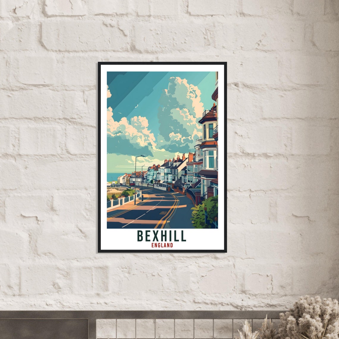 Bexhill England Seafront Edwardian Houses Coastal Travel Poster - Image 2