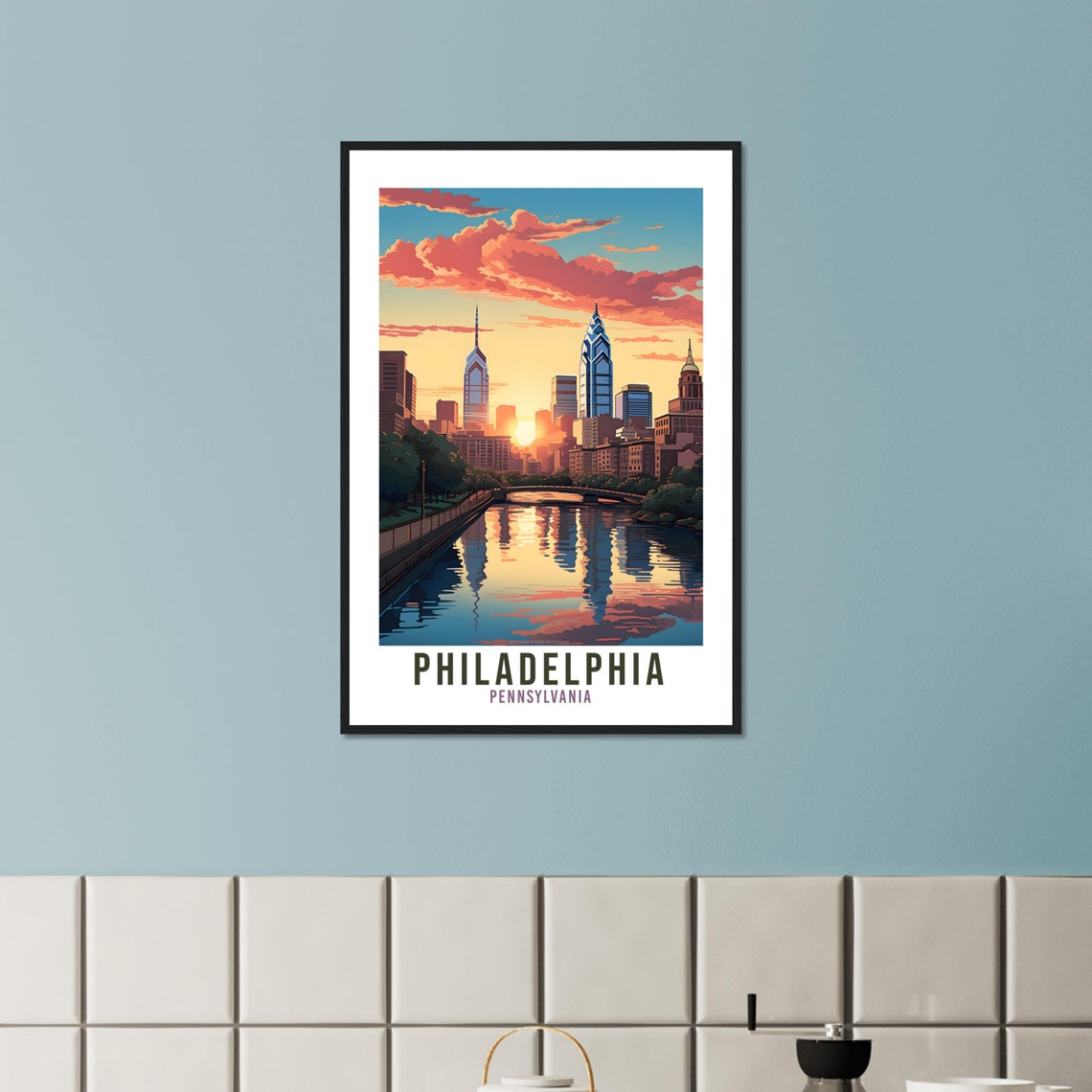 Philadelphia Travel Print Pennsylvania Wall Art Philadelphia Travel Poster Home Decor Philadelphia Art Lovers Gift Philadelphia Travel Art - Image 4