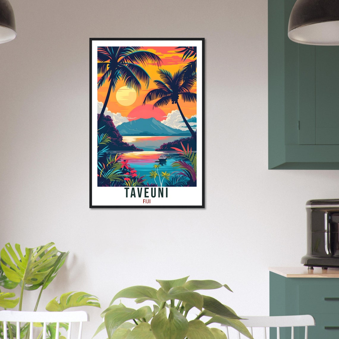 Taveuni Fiji Travel Print Fiji Wall Art Wall Hanging Home Dcor Taveuni Gift Fiji Islands Landmark Artwork Travel Art Fijian Travel Poster - Image 3