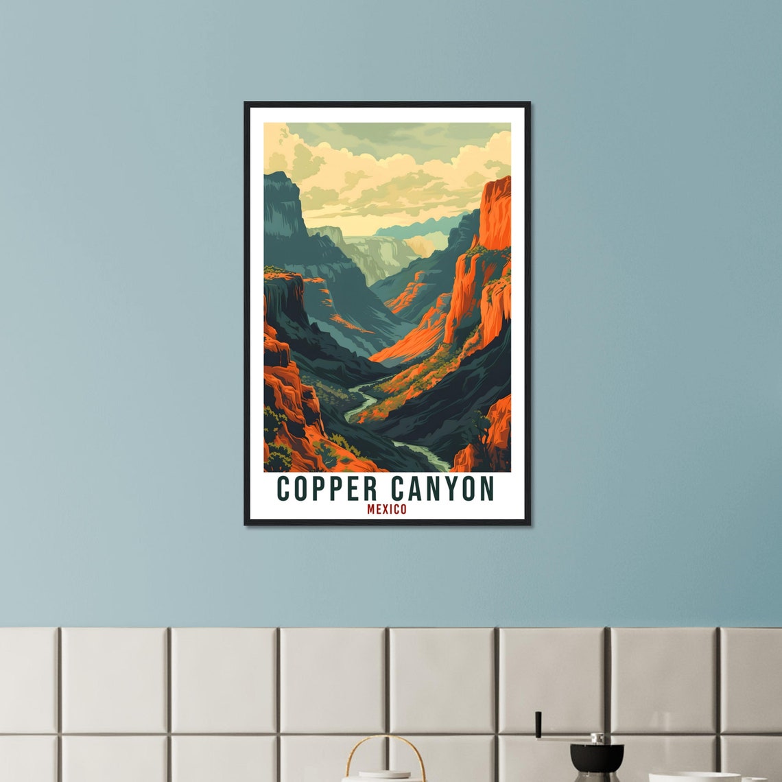 Copper Canyon Mexico Dramatic Red Rock Canyon Landscape Travel Poster - Image 2