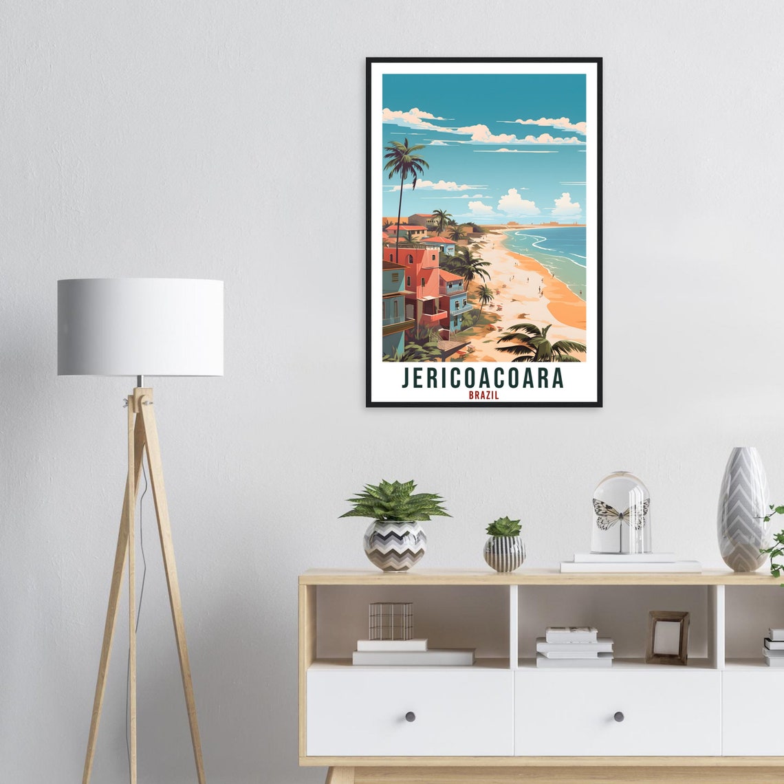 Jericoacoara Brazil Sunny Beach Town Palms Ocean Coastline Poster - Image 2