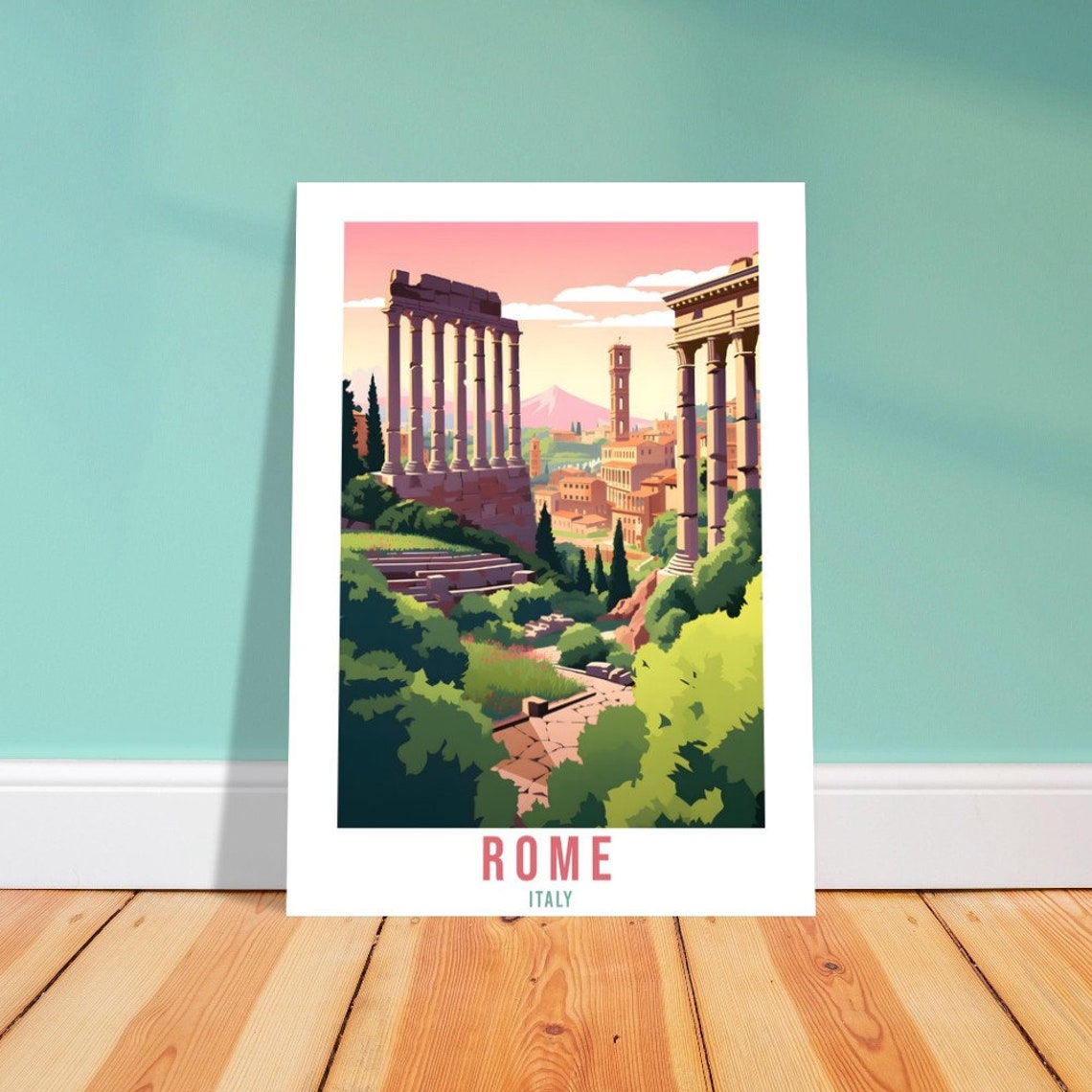 Rome Travel Print Roman Forum Wall Art Roman Ruins Wall Hanging Italy Travel Gift European Holiday Print Rome Landscape Vacation Art Print - Image 4