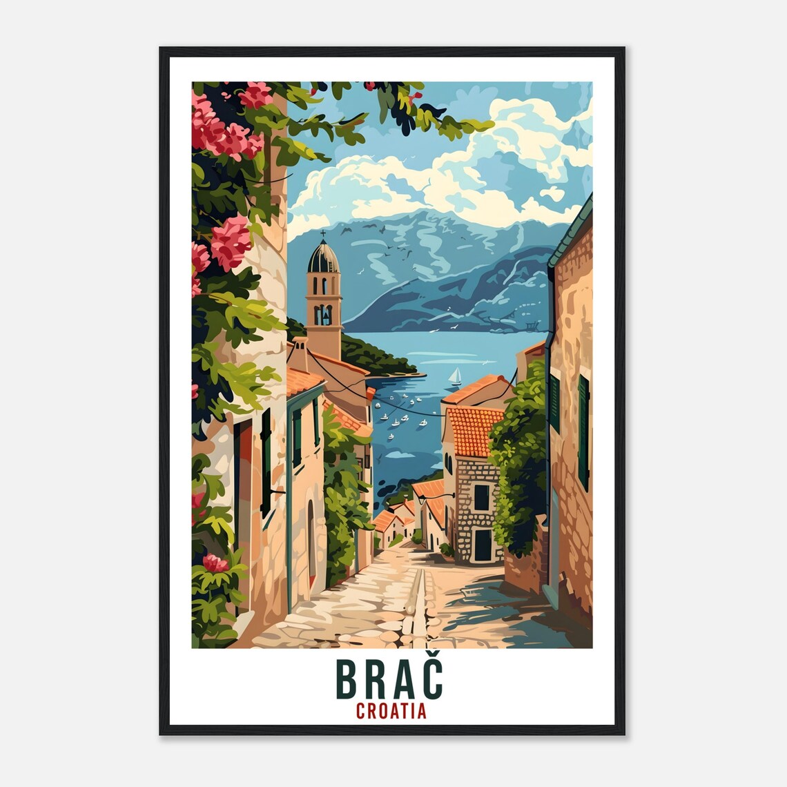 Bra Travel Print Croatia, Holiday Travel Poster - Image 4