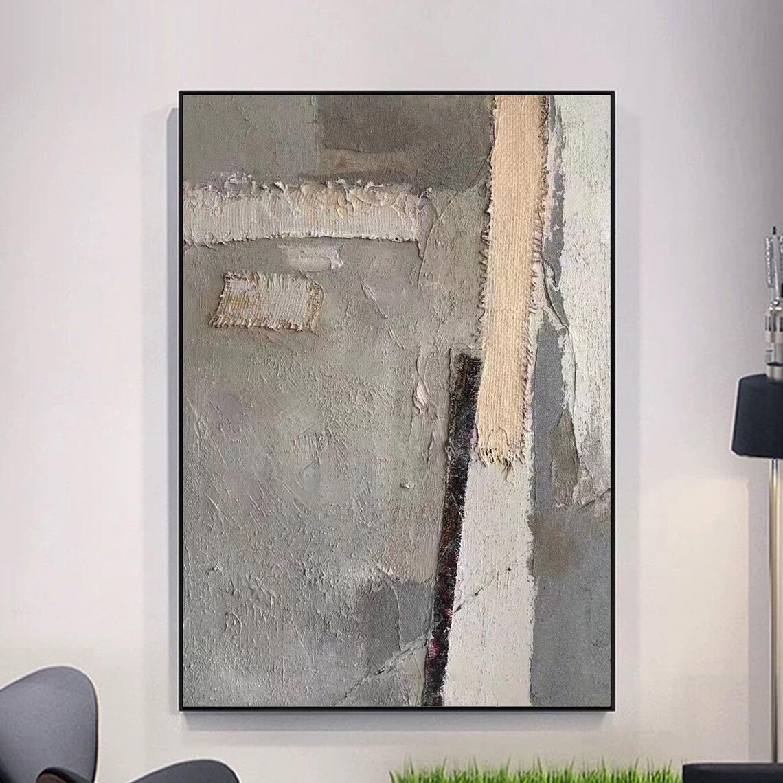 Scandinavian Style Abstract Vertical Painting